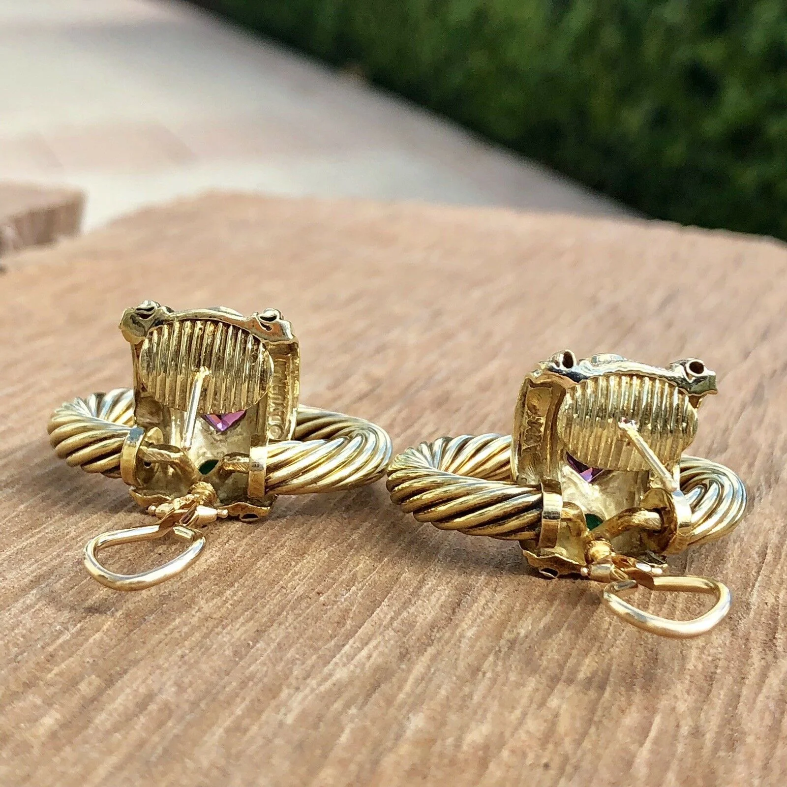 Large David Yurman 14K YG Yellow Gold Door Knocker Earrings